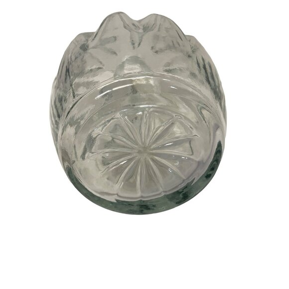 Vintage Glass Decanter With Stopper Heavy Clear Ribbed Sides Starburst Bottom 10 - Picture 2 of 8